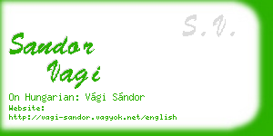 sandor vagi business card